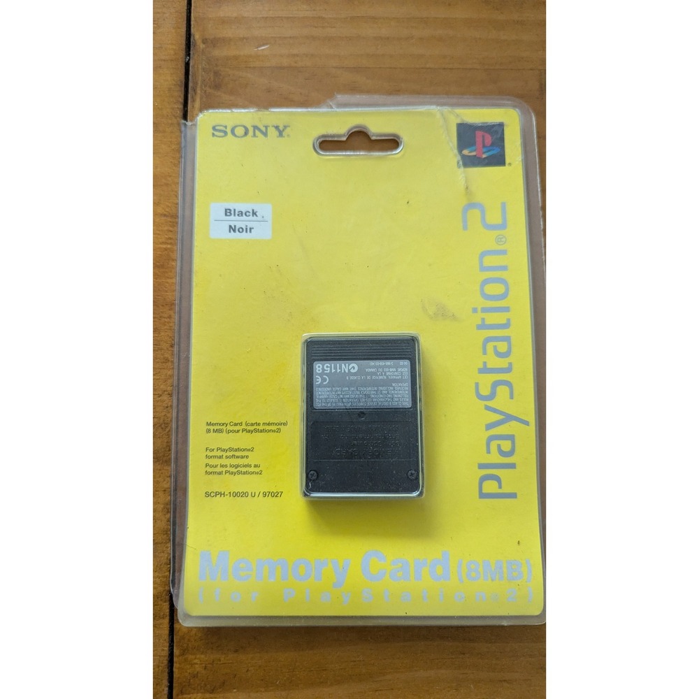Sony PlayStation 2 8MB Memory Card Black SCPH-10020 U 97027 PS2